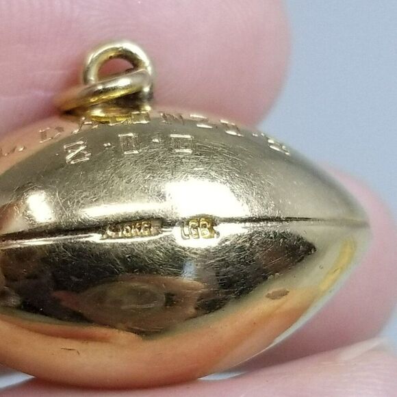 Vintage 1965 Football Letter H Red Enamel Charm Fob Trophy Award D'Alonzo Estate - Picture 5 of 8